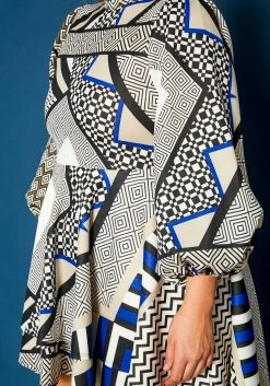 Plus Size Geo Print High To Low Flare Dress -Asoph Sales Shop 2019756 003 4