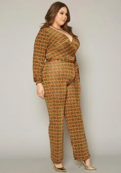 Plus Size Grid Plaid Flare Jumpsuit -Asoph Sales Shop 2019768 001 2