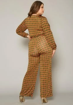 Plus Size Grid Plaid Flare Jumpsuit -Asoph Sales Shop 2019768 001 3