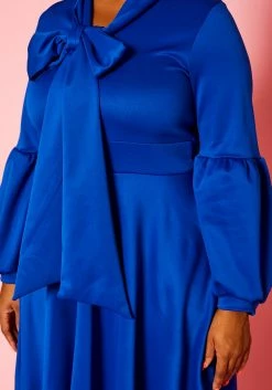 Plus Size Bow Collar Fit & Flare Mini Dress -Asoph Sales Shop 2019773 003 5