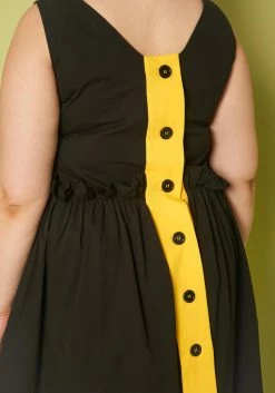 Plus Size Yellow Trim Fit & Flare Mini Dress -Asoph Sales Shop 2019844 001 4