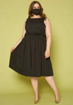 Plus Size Yellow Trim Fit & Flare Mini Dress -Asoph Sales Shop 2019844 001 5