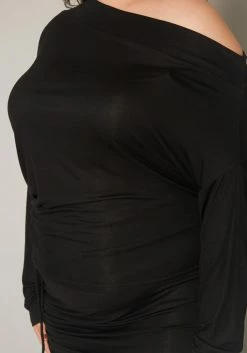 Plus Size Asymmetric Cold Shoulder Long Sleeve Top -Asoph Sales Shop 2019863 001 4