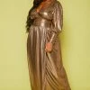Plus Size Bronze Flare Maxi Dress