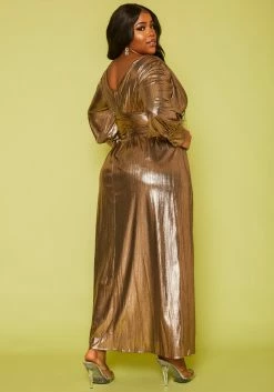 Plus Size Bronze Flare Maxi Dress 8 Plus Size Bronze Flare Maxi Dress -Asoph Sales Shop 2019873 001 3