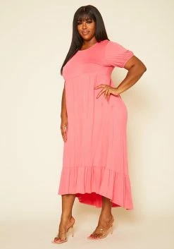 Plus Size Short Sleeve Flare Maxi Dress -Asoph Sales Shop 2019976 002 3