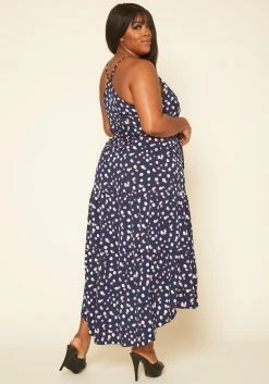 Plus Size Polka Dot Print Flare Maxi Dress -Asoph Sales Shop 2019977 001 3