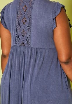 Plus Size Ruffle Sleeve Flare Mini Dress 9 Plus Size Ruffle Sleeve Flare Mini Dress -Asoph Sales Shop 2019982 001 5