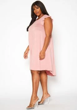 Plus Size Ruffle Sleeve Flare Mini Dress -Asoph Sales Shop 2019982 003 2