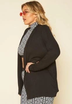 Plus Size Open Front Casual Cardigan -Asoph Sales Shop 2019988 001 2