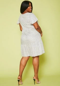 Plus Size Floral Print Flare Mini Dress -Asoph Sales Shop 2019989 002 3