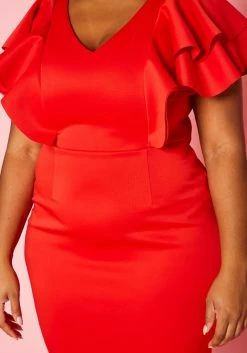 Plus Size Ruffle Sleeve Mini Dress -Asoph Sales Shop 2020026 001 4