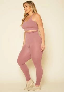 Plus Size Ribbed Racerback Tank Top & Leggings Set -Asoph Sales Shop 2020106 002 2