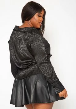 Plus Size Leopard Print Bralette & Slip Robe Set -Asoph Sales Shop 2020146 001 4