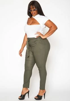 Plus Size Paperbag High Waist Skinny Pants -Asoph Sales Shop 2020161 003 2