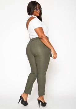 Plus Size Paperbag High Waist Skinny Pants -Asoph Sales Shop 2020161 003 3