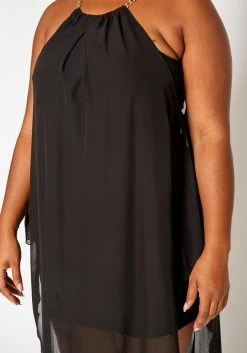 Plus Size Asymmetric Chiffon Flare Dress -Asoph Sales Shop 2020177 001 4