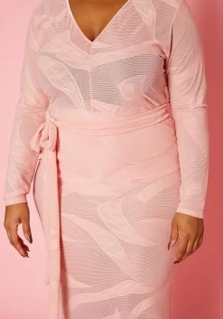 Plus Size Print Mesh Long Sleeve Midi Dress -Asoph Sales Shop 2020183 002 4