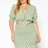 Plus Size Polka Dot Print Crop Top & Mini Skirt Set