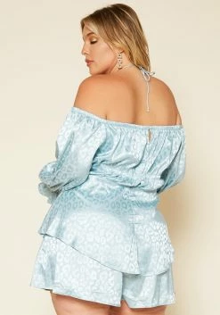 Plus Size Leopard Print Satin Romper -Asoph Sales Shop 2020211 001 4