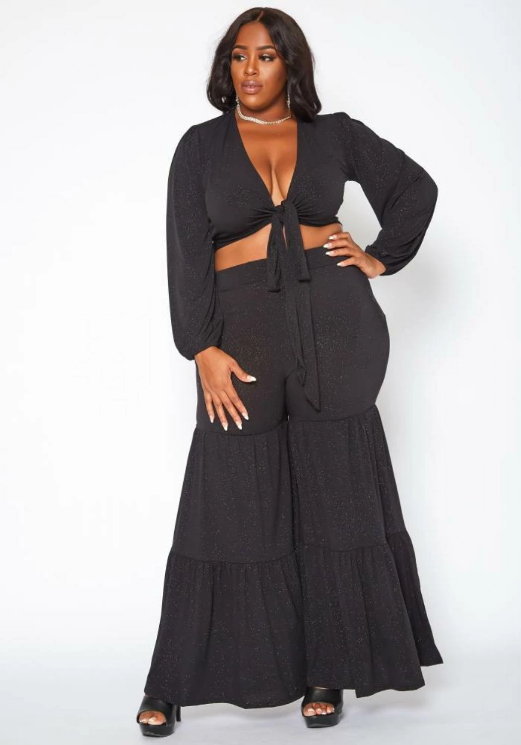 Plus Size Midnight Shimmer Two Piece Set 1 Plus Size Midnight Shimmer Two Piece Set