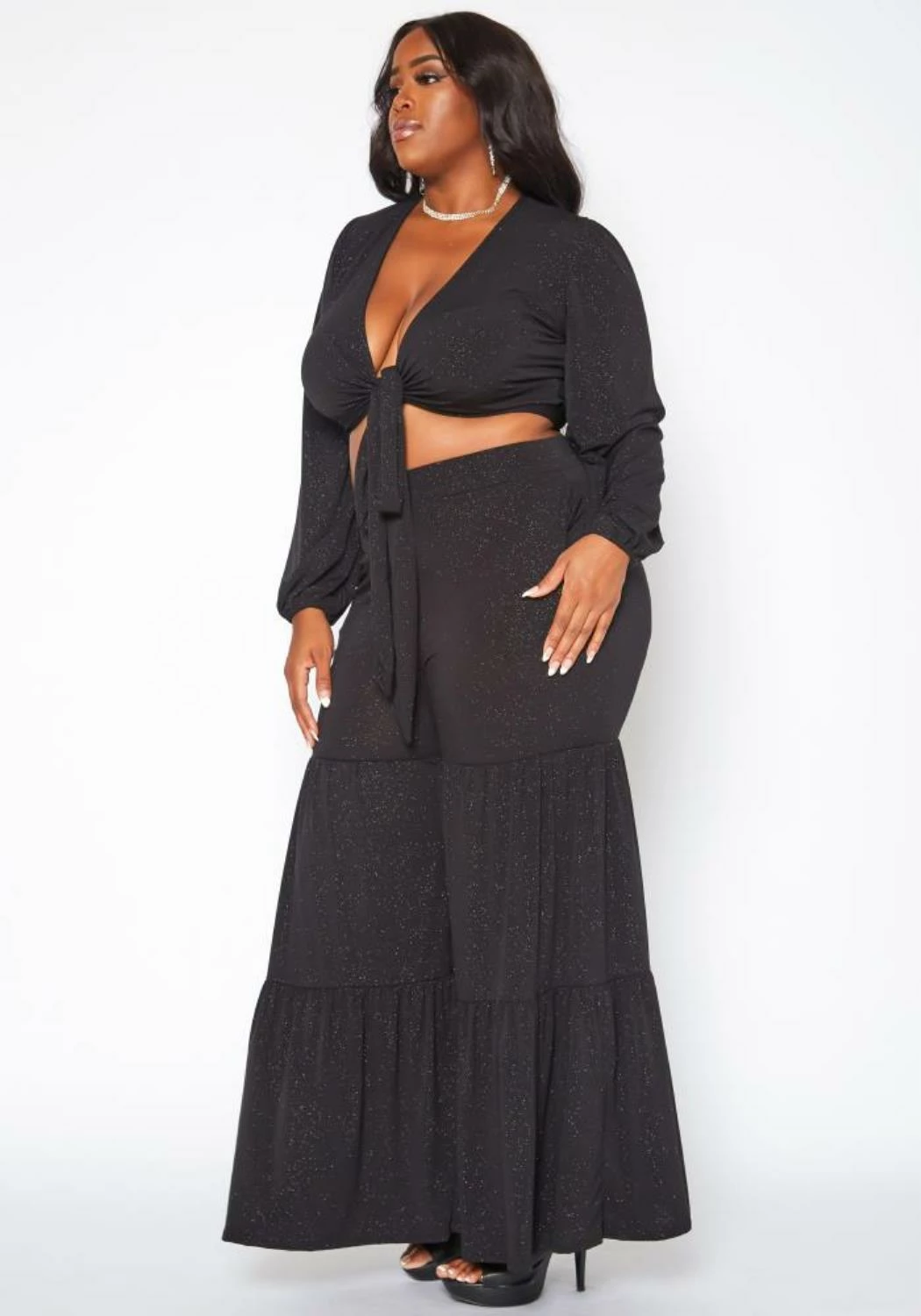 Plus Size Midnight Shimmer Two Piece Set 3 Plus Size Midnight Shimmer Two Piece Set - Image 3