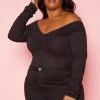 Plus Size Overlayered Off Shoulder Bodysuit