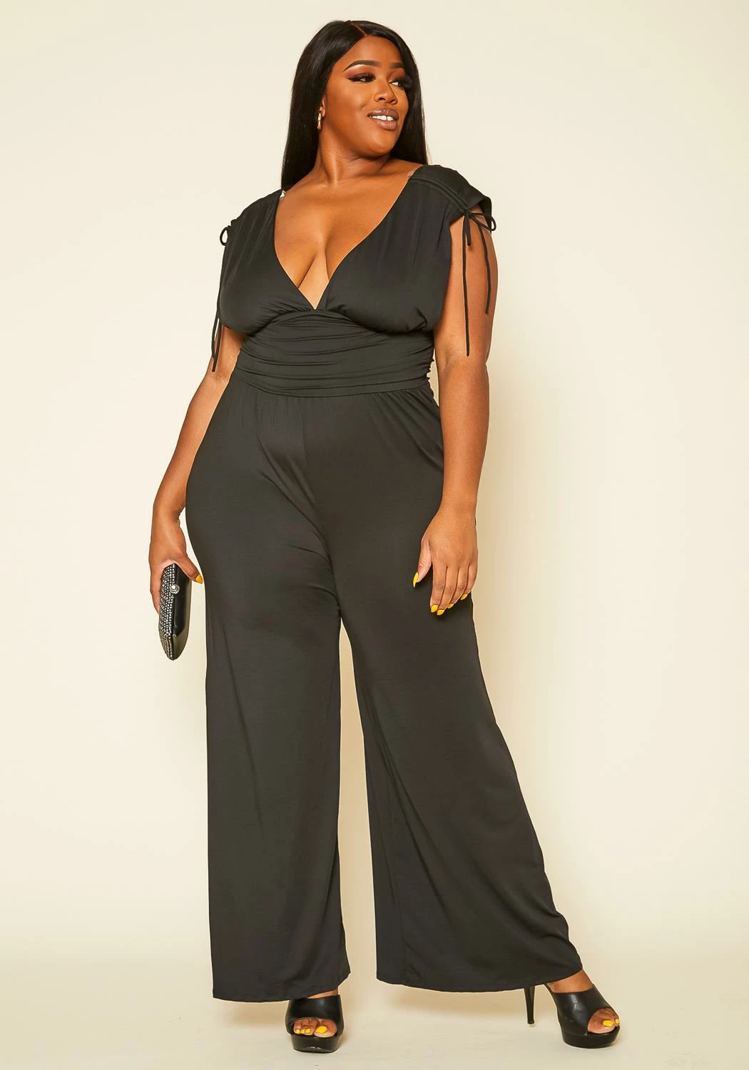 Plus Size Side Cleavage Jumpsuit 1 Plus Size Side Cleavage Jumpsuit