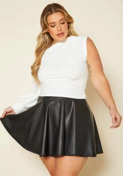 Plus Size One Sleeve Blouse Top