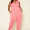 Plus Size V-Neck Harem Jumpsuit