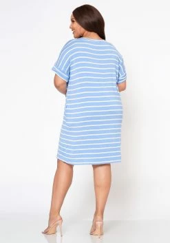 Plus Size Striped Mini Dress -Asoph Sales Shop 2020321 008 3