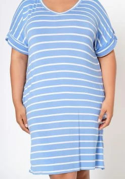 Plus Size Striped Mini Dress -Asoph Sales Shop 2020321 008 4