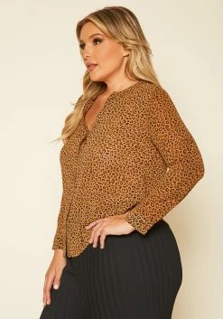 Plus Size Leopard Print Button Up Top -Asoph Sales Shop 2020331 001 3