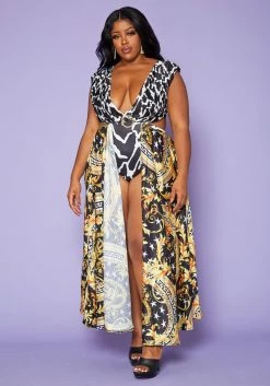 Plus Size Greca Artwork Abstract Swimsuit -Asoph Sales Shop 2020340 001 3