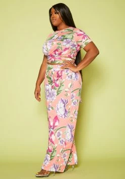 Plus Size Floral Crop Top & Pants Set 7 Plus Size Floral Crop Top & Pants Set -Asoph Sales Shop 2020343 002 3