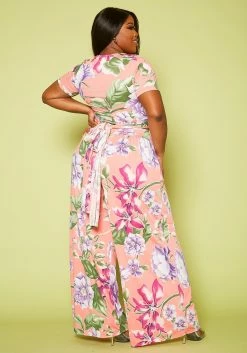 Plus Size Floral Crop Top & Pants Set 8 Plus Size Floral Crop Top & Pants Set -Asoph Sales Shop 2020343 002 4