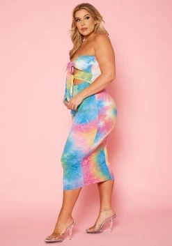 Plus Size Strapless Tie Dye Midi Dress -Asoph Sales Shop 2020345 001 3