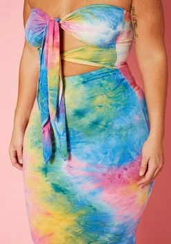 Plus Size Strapless Tie Dye Midi Dress -Asoph Sales Shop 2020345 001 5