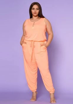 Plus Size Lounge Sleeveless Jumpsuit