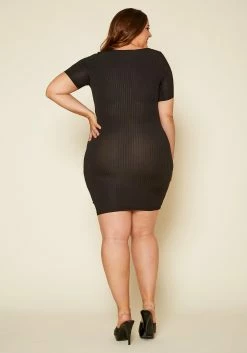 Plus Size Bodycon T-Shirt Dress -Asoph Sales Shop 2020368 001 4
