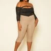 Plus Size V Front Capris