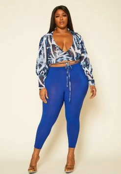Plus Size Abstract Crop Top & Leggings Set -Asoph Sales Shop 2020397 001 3