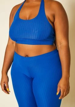 Plus Size Ribbed Halter Crop Top & Leggings Set -Asoph Sales Shop 2020400 001 5