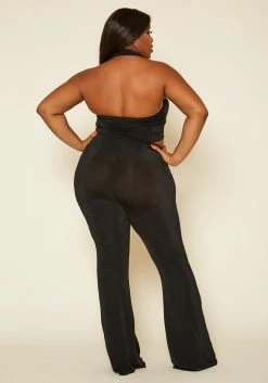 Plus Size Ruched Halter Top & Pants Set -Asoph Sales Shop 2020416 001 4