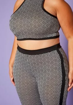 Plus Size Greek Key Print Halter Top & Pants Set -Asoph Sales Shop 2020418 001 5