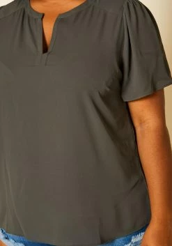 Pleione Plus Size High Low V-Neck Top -Asoph Sales Shop 2020443 004 5