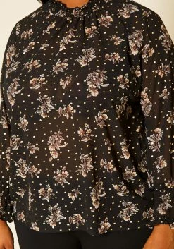 Pleione Plus Size Floral Print Mock Neck Top -Asoph Sales Shop 2020448 001 5