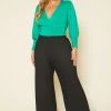 Pleione Plus Size High Waist Pleated Wide Pants