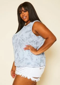 Pleione Plus Size Print Tank Top -Asoph Sales Shop 2020452 002 3
