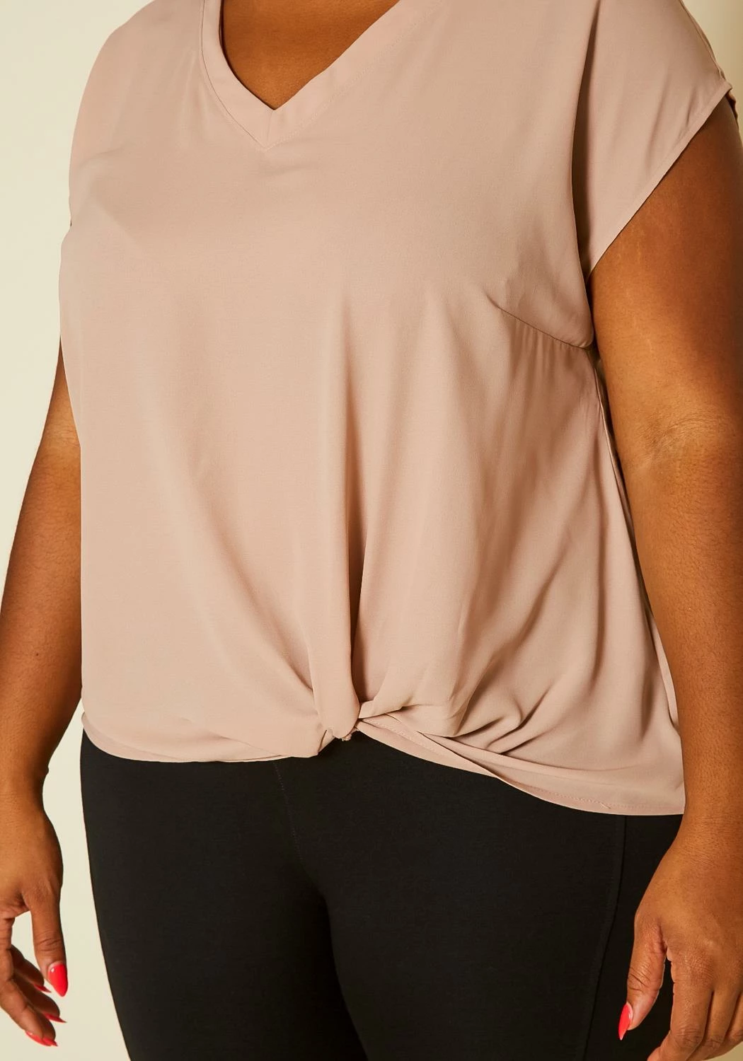 Pleione Plus Size Side Twist Basic Top 5 Pleione Plus Size Side Twist Basic Top - Image 5